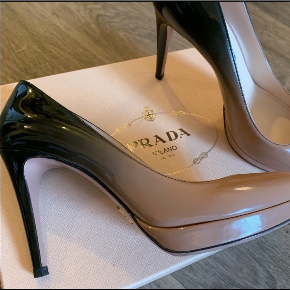 Prada Dégradé Platform Patent Leather Pump